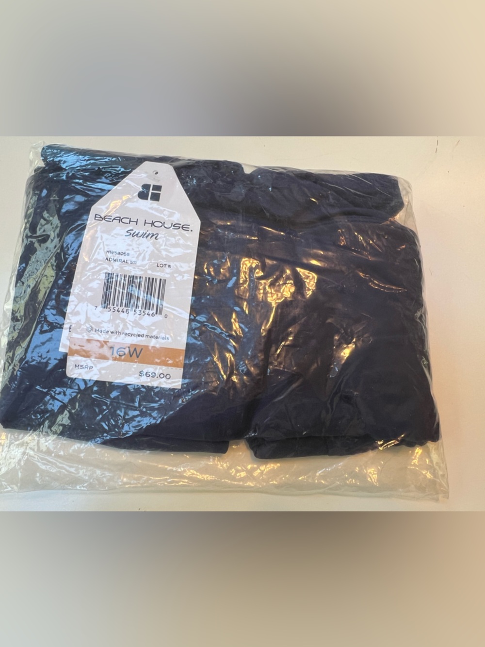 Beach House Swim Admiral Navy Athletic Skirt-Skort Size 16W NWT in original pack